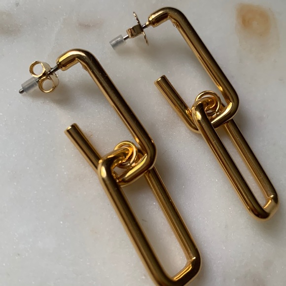 J. Crew Jewelry - ⚡️🔥Sale! J. Crew double link drop earrings in gold tone